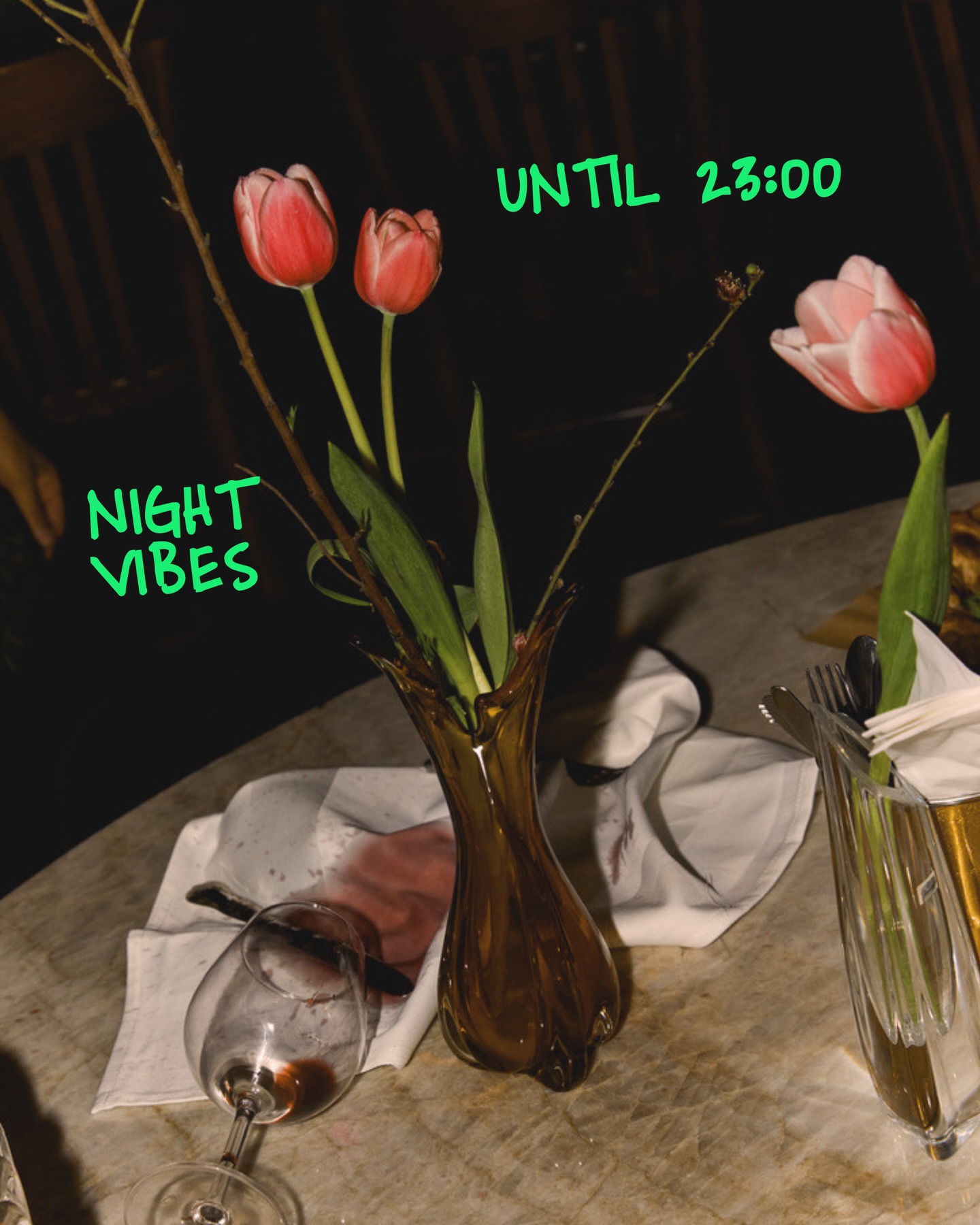 Event flyer: Night Vibes at Triger and Wine