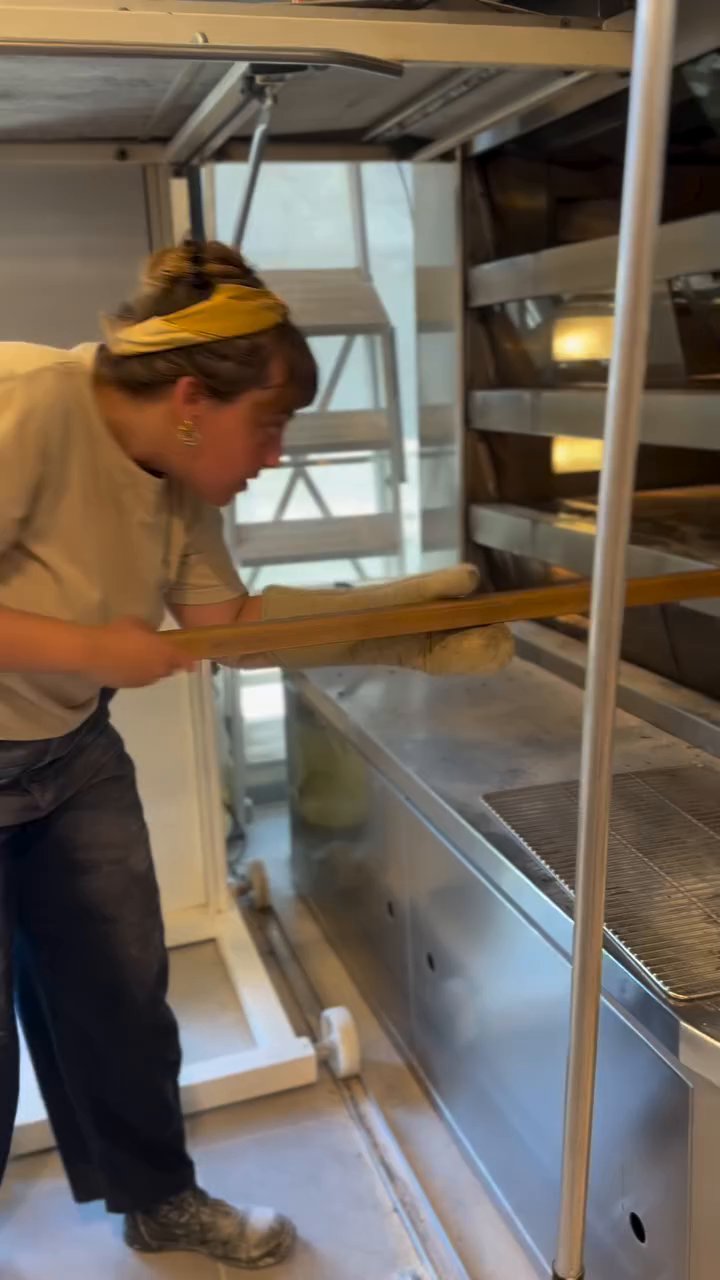 Event flyer: Baker working with fresh bread