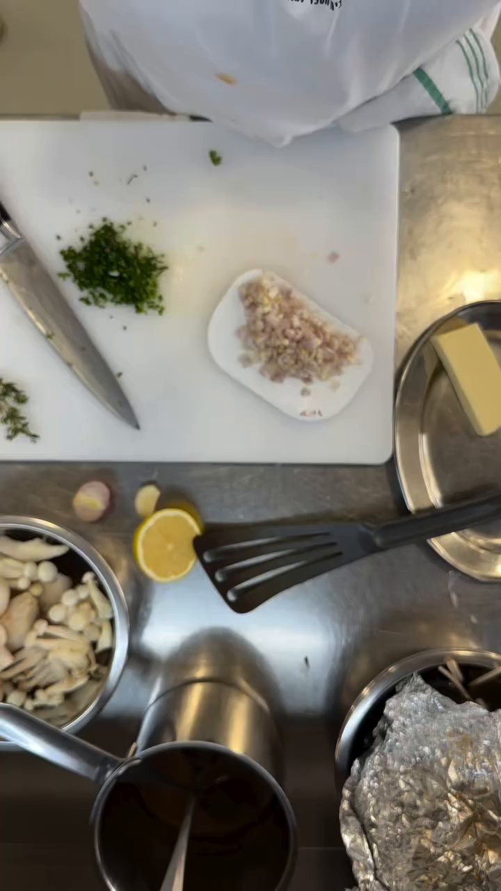 Event flyer: Cooking process with ingredients for a dish