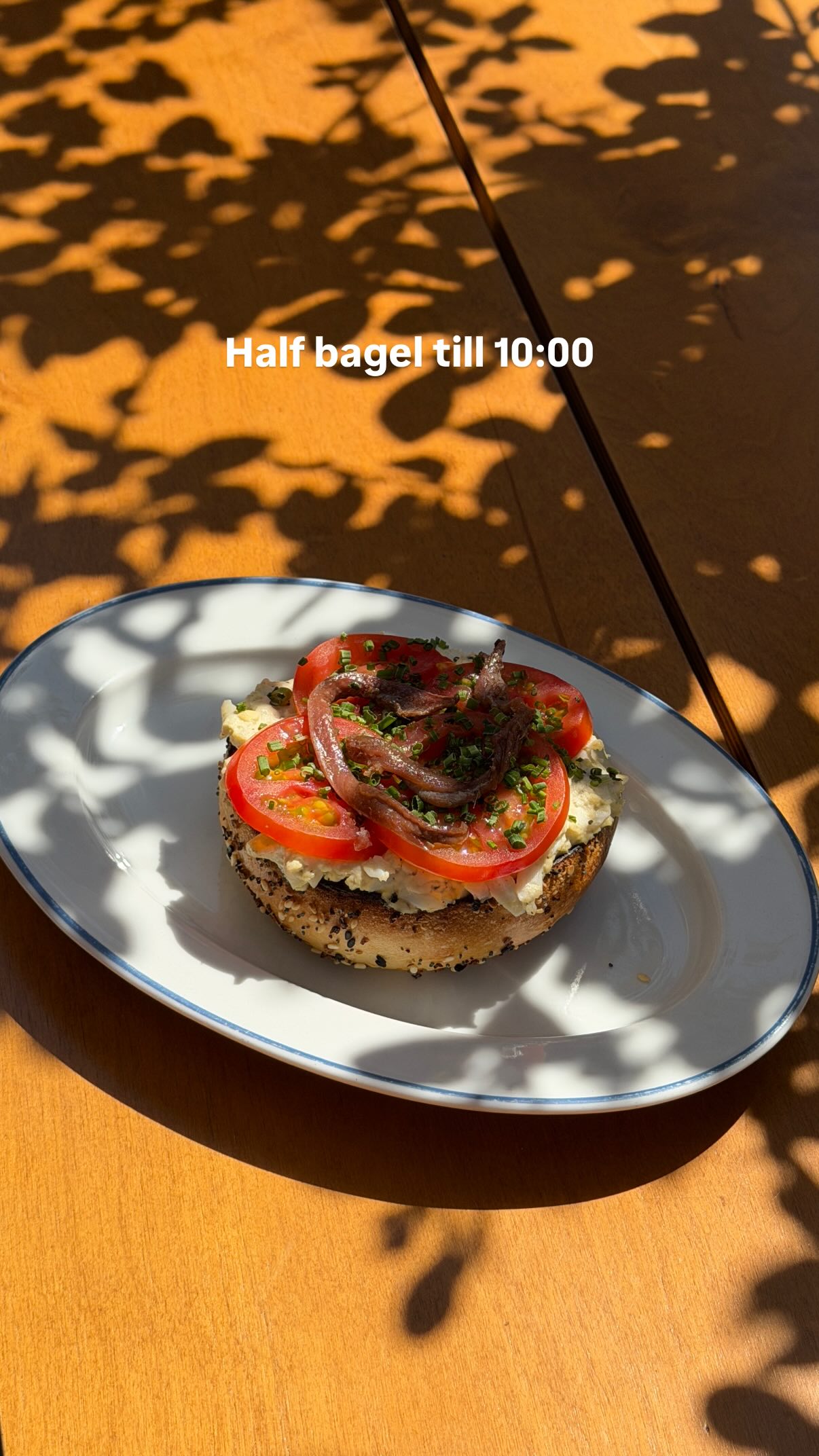 Event flyer: Half bagel special