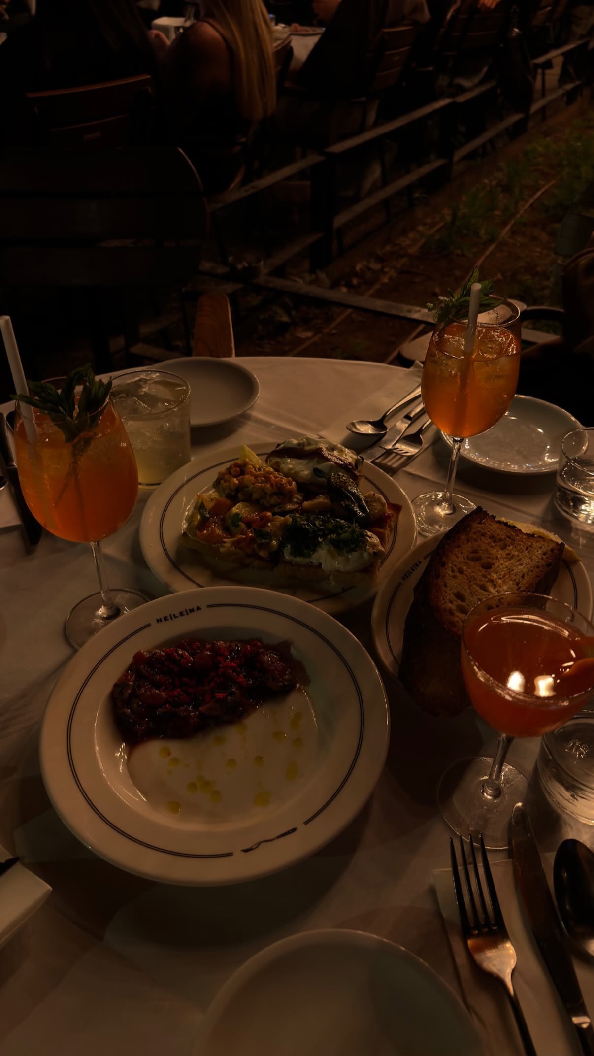 Event flyer: Dinner at Helena with cocktails and dishes
